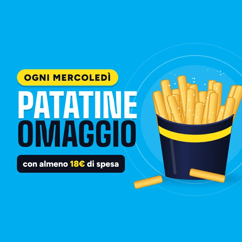 Mercoledì: patatine omaggio con almeno 18€