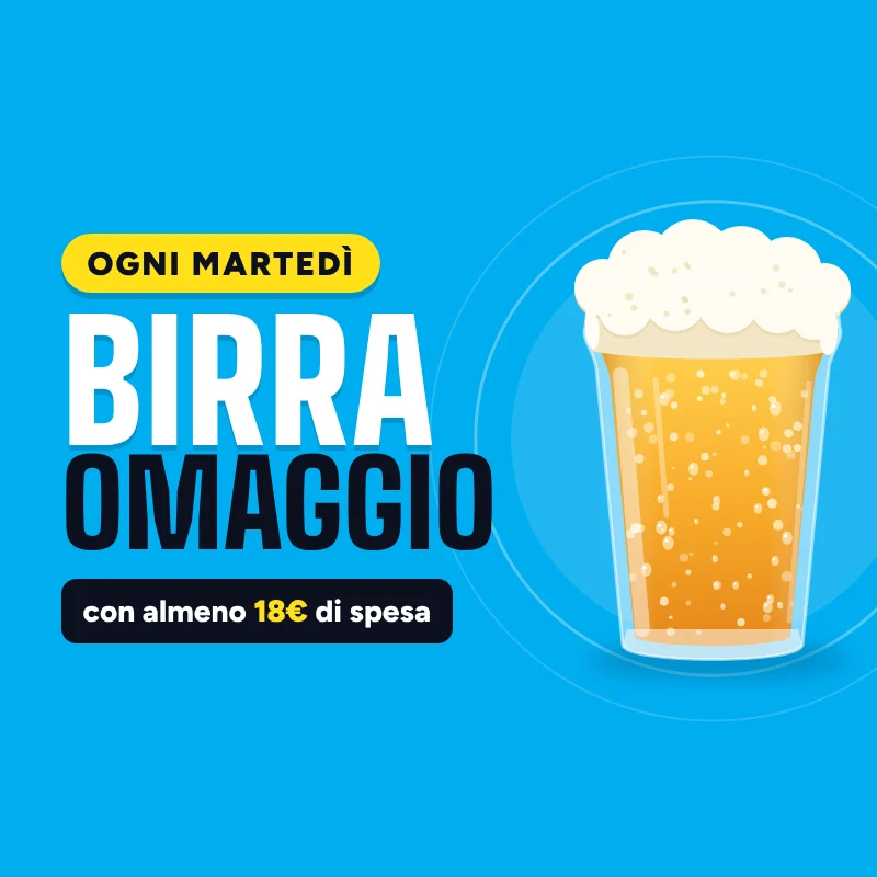 Martedì: birra omaggio con almeno 18€